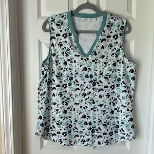 Lady Hagen Sleeveless Golf Polo - XL - Green White Navy‎